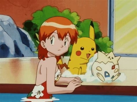 misty serving in poke sauna|Misty's spa soaking fail gif from Pokemon ep058.
